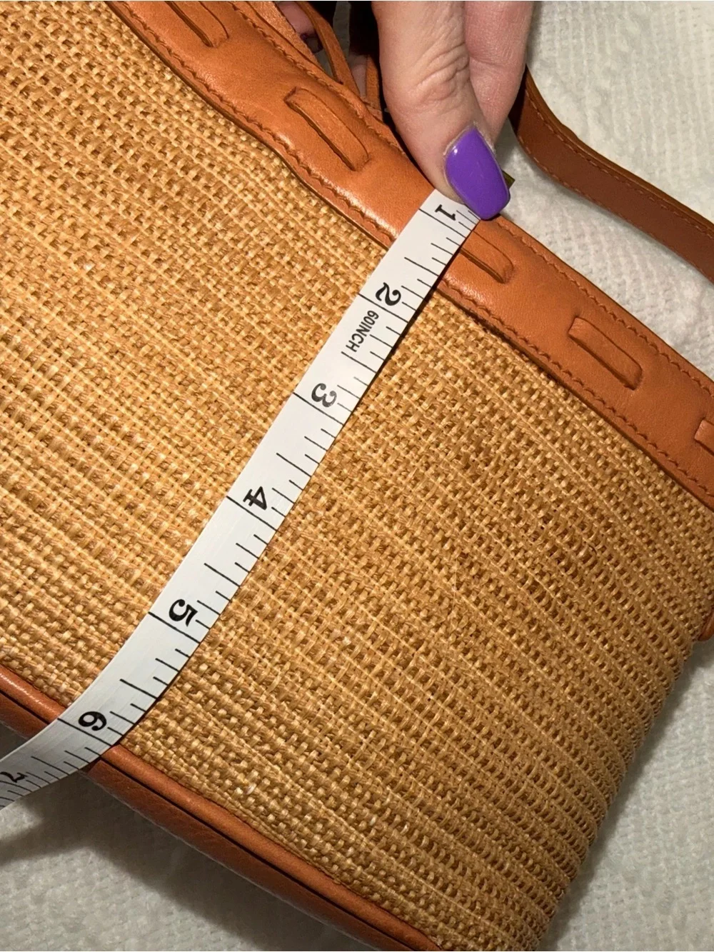 Vintage Y2K Cole Haan Straw Leather Shoulder Bag